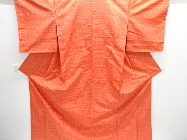 JAPANESE KIMONO / KIMONO ENSEMBLE / SILK / YONEZAWA TSUMUGI / GRID